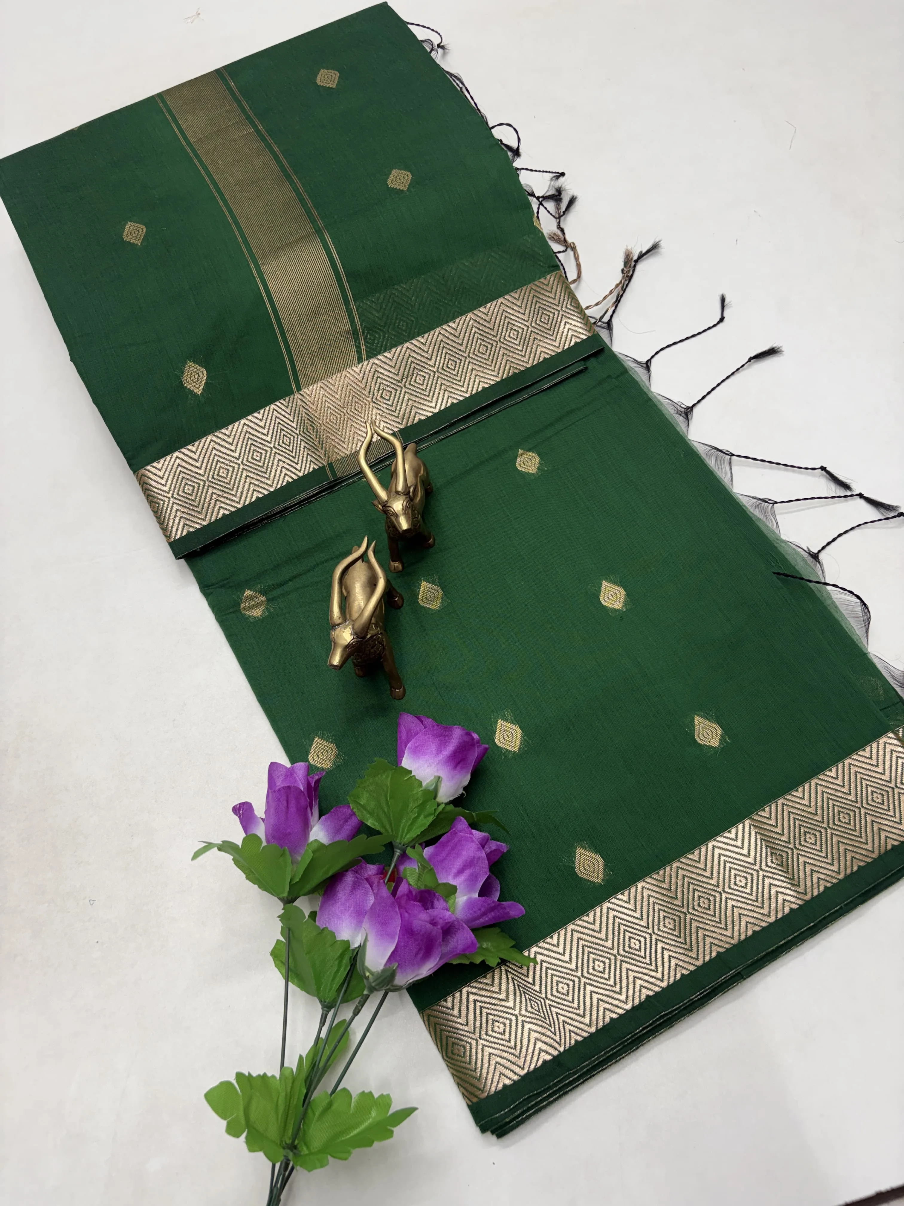 Royal Purple Silk Cotton Saree - Actress Nayanthara Inspired